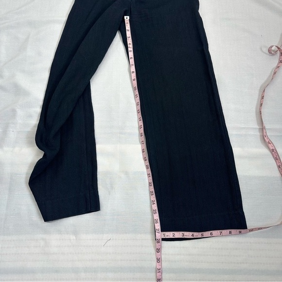 Rag & Bone Women's size 2 Navy Blue Herringbone Wide Straight Leg Ankle Pants - Picture 8 of 11